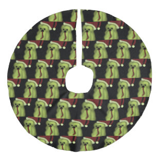 Halloween Tree Skirt Ghost Green Red Haunting Boo Imitatie Linnen Kerstboom Kleed