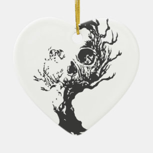Halloween Tree Skull Keramisch Ornament