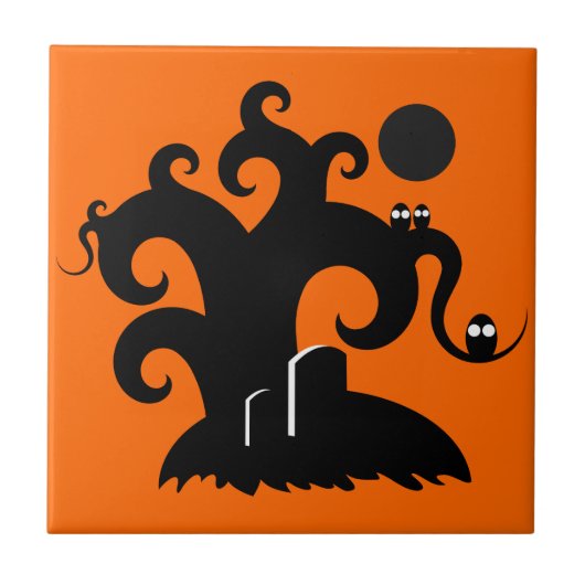 Halloween Tree Tegeltje (Voorkant)