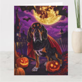 Halloween Treeing Walker Vampier Pompoenen Eng Kaart (Voorkant)