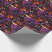 Halloween Treeing Walker Vampier Pompoenen Griezel Cadeaupapier (Hoek)