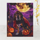 Halloween Treeing Walker Vampire Pumpkins eng Kaart (Gele Bloem)