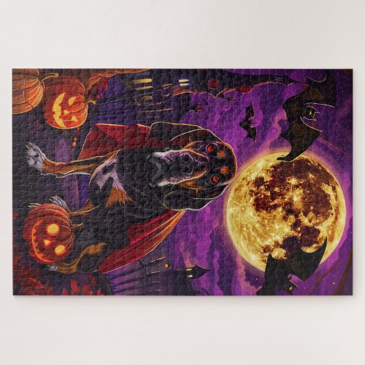 Halloween Treeing Walker Vampire Pumpkins eng Legpuzzel (Horizontaal)