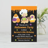 Halloween Treking Baking Birthday Party Kaart (Staand voorkant)