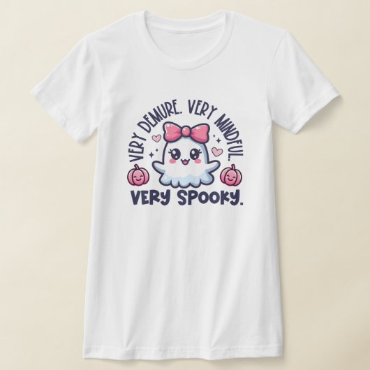 Halloween Trendy Ghost Mindful Demure Spooky T-shirt (Laagn)