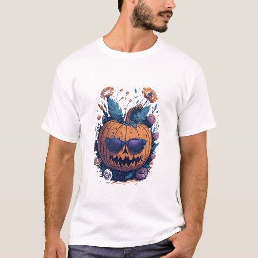 Halloween Trendy kwaadaardige pompoen T-shirt (Voorkant)