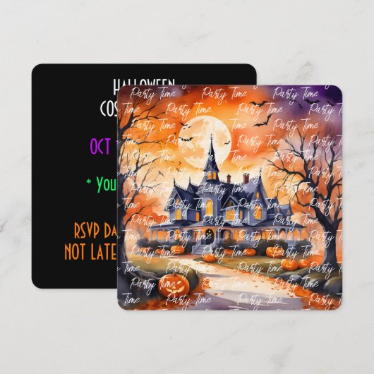 Halloween Trendy Pumpkin Autumn Collectie Kaart (Voorkant / Achterkant)