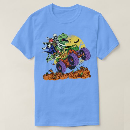 Halloween TRex Dinosaur Monster Truck T-shirt (Design voorkant)