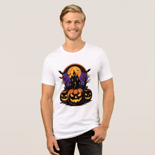 halloween Tri-Blend shirt (Voorkant volledig)