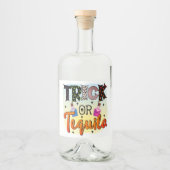 Halloween Trick of Tequila Typography Fun Likeurfles Etiket (Voorkant)