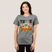 Halloween Trick of Tequila Typography Fun Tri-Blend Shirt (Voorkant volledig)