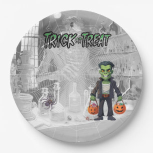 Halloween Trick of Treat Frankenstein Papieren Bordje