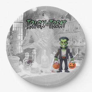 Halloween Trick of Treat Frankenstein Papieren Bordje