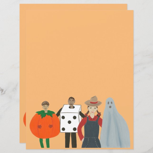 Halloween Trick of Treaters in Kostuums Scrapbook (Voorkant / Achterkant)