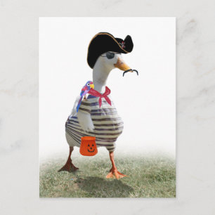 Halloween Trick of Treating Pirate Duck Briefkaart