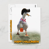 Halloween Trick of Treating Pirate Duck Briefkaart (Voorkant / Achterkant)