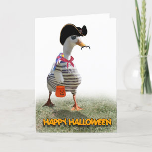 Halloween Trick of Treating Pirate Duck Kaart