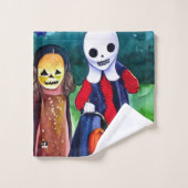 Halloween Trick of Treers Bad Handdoek (Wasdoekje)