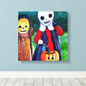 Halloween Trick of Treers Canvas Afdruk (Insitu (Houten vloer))