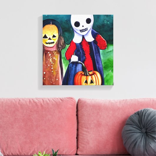 Halloween Trick of Treers Canvas Afdruk (Insitu (Woonkamer))