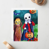 Halloween Trick of Treers Notitiekaartje (Voorkant / Achterkant in situ)