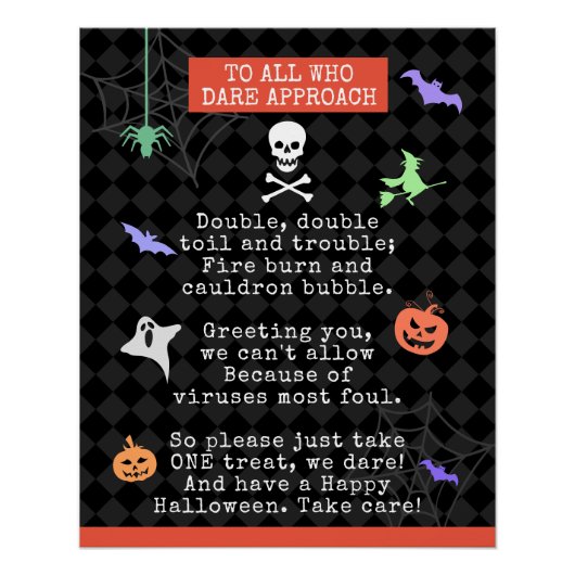 Halloween Trick of Treing Pandemic Poem Perfect Poster (Voorkant)