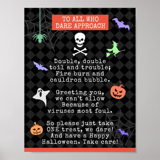 Halloween Trick of Treing Pandemic Poem Poster (Voorkant)