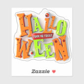 Halloween Trick or treat, 3D-blokkeereffect, Sticker (Vel)