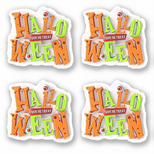 Halloween Trick or treat, 3D-blokkeereffect, Sticker (Voorkant)