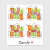 Halloween Trick or treat, 3D-blokkeereffect, Sticker (Vel)