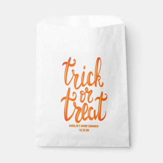 Halloween trick or treat Baby shower Bedankzakje (Voorkant)