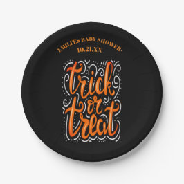 Halloween trick or treat Baby shower Papieren Bordje