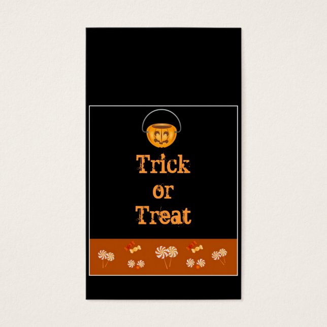 Halloween Trick or treat Bag Kaarten Visitekaartjes (Voorkant)