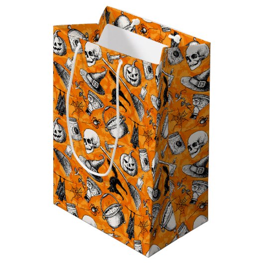 Halloween Trick-or-Treat Bag Medium Cadeauzakje (Voorkant Gekanteld)
