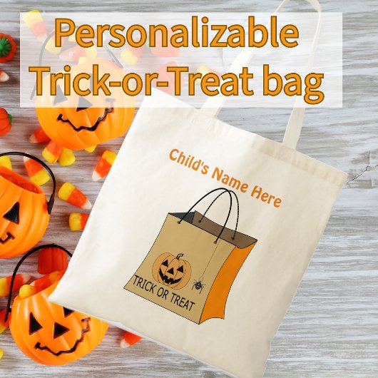 Halloween Trick or treat Bag Pumpkin Tote Bag