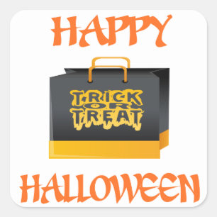Halloween Trick or treat Bag Vierkante Sticker