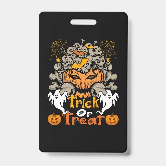 Halloween Trick or treat Birthday Badge (Voorzijde)