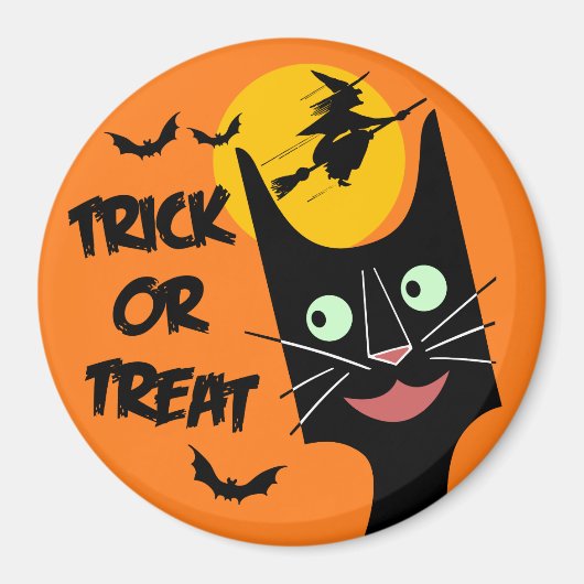  Halloween - Trick or treat Black Cat Magneet (Voorkant)