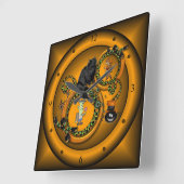 Halloween ~ Trick or treat ~ Black Cat ~ Witch ~ Vierkante Klok (Hoek)