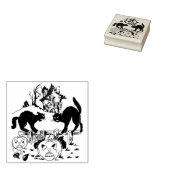 Halloween Trick or treat Black Cats Rubberstempel (Gestempeld)