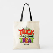 Halloween Trick or treat Broom Gepersonaliseerd Sn Tote Bag (Achterkant)