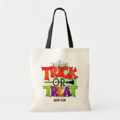 Halloween Trick or treat Broom Gepersonaliseerd Sn Tote Bag (Voorkant)