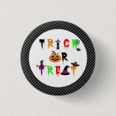 Halloween Trick or treat Button Badge (Voorkant)
