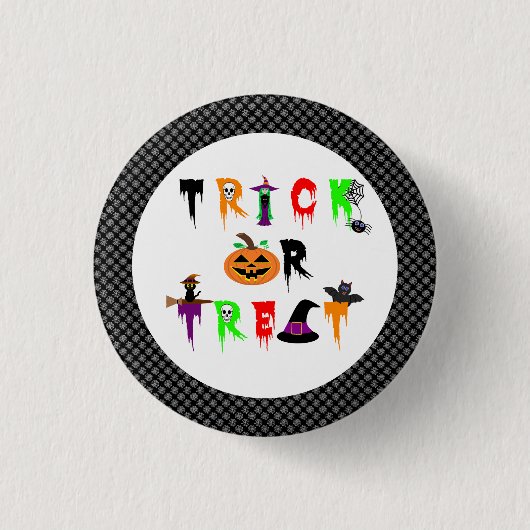 Halloween Trick or treat Button Badge (Voorkant)