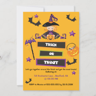 Halloween Trick or Treat Buurt Block Party Kaart