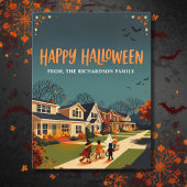 Halloween Trick-or-Treat Buurt Briefkaart