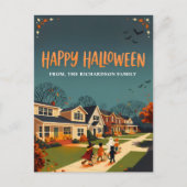 Halloween Trick-or-Treat Buurt Briefkaart (Voorkant)