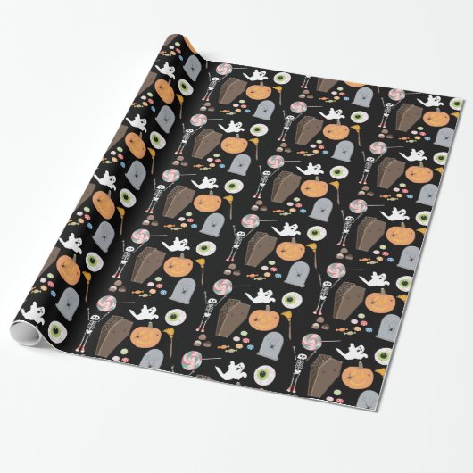 Halloween Trick or treat Cadeaupapier (Uitgerold)