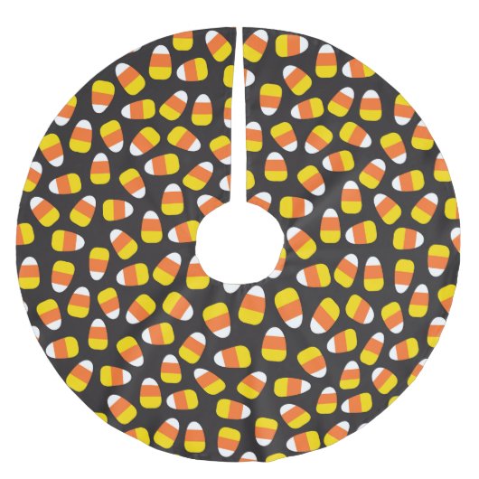 Halloween Trick or treat Candy Corn Pattern Black Kerstboom Rok (Voorkant)