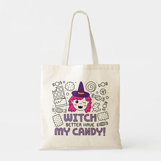 Halloween Trick or treat Canvas tas (Achterkant)